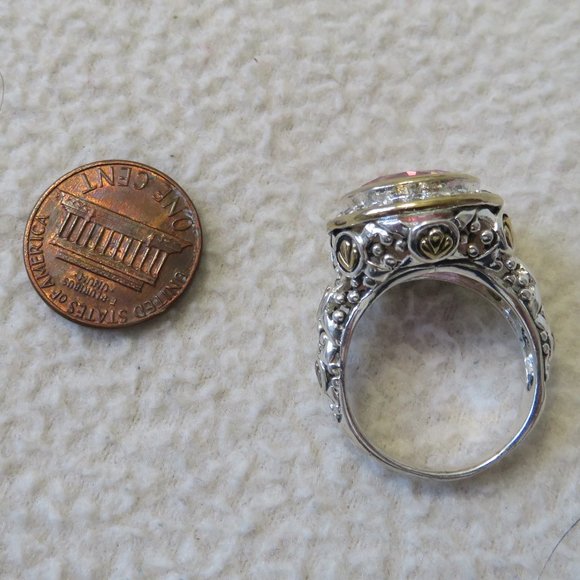 Sterling Pink Swarovski Ring - Picture 4 of 8